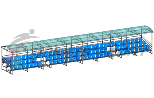Купить Трибуна для зрителей 3 ряда на 100 мест с навесом v2 (18630) в Первоуральске 